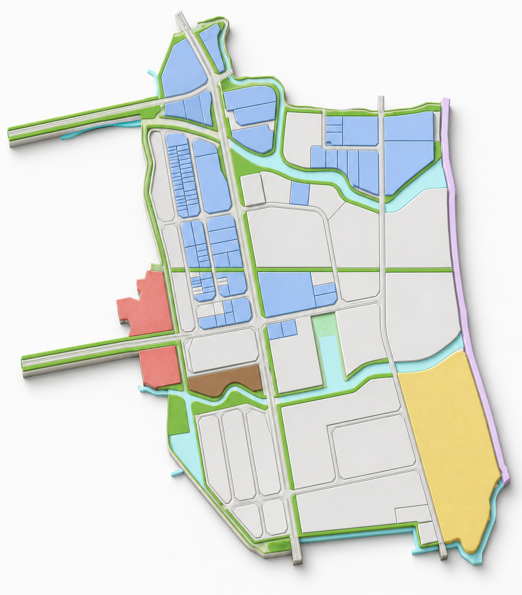 Three-dimensional reference masterplan of Hiep Phuoc Industrial Park without polygon overlays