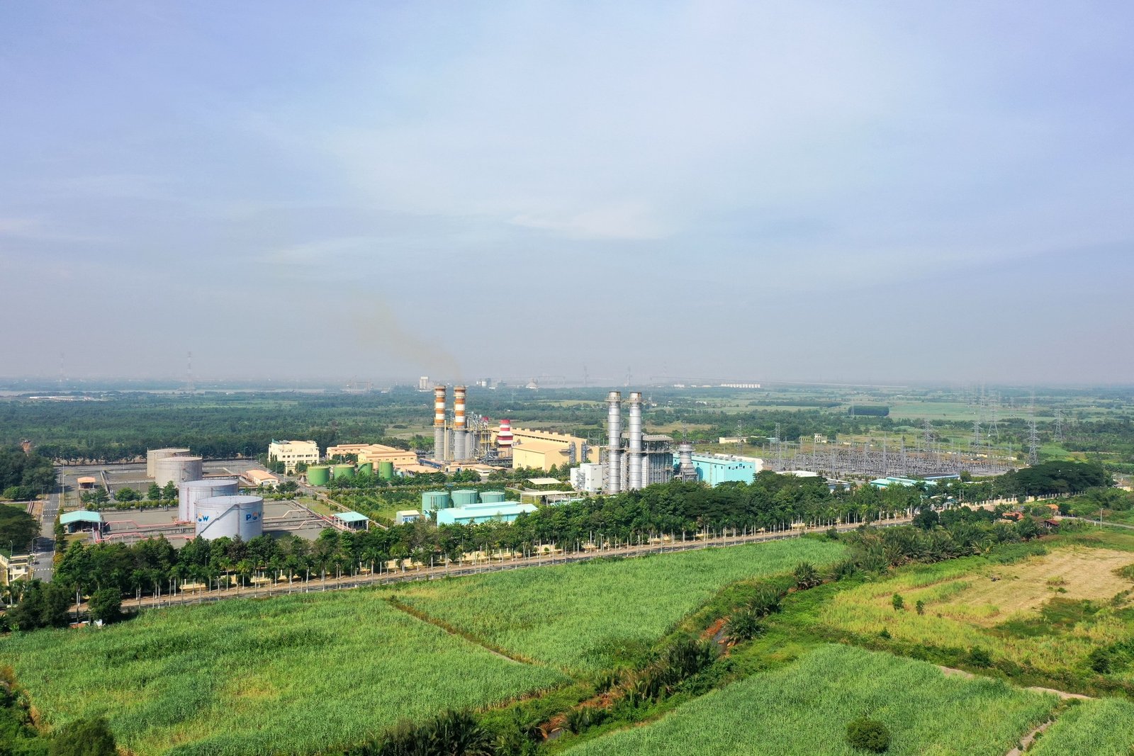 Aerial view of established industrial operations inside Ong Keo Industrial Park